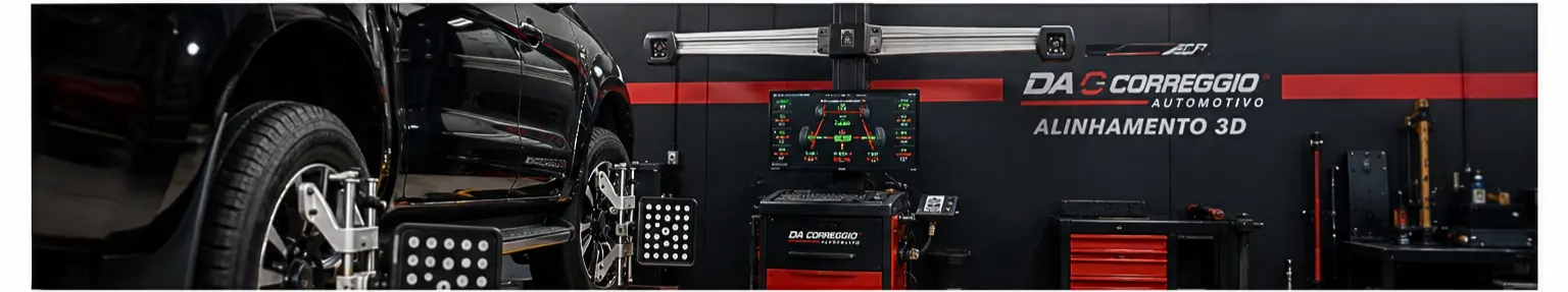 Alinhamento 3D em Guarapuava com equipamento de medição da geometria da suspensão.